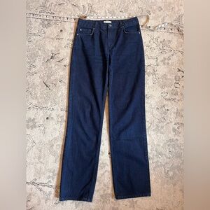 Zara women’s Straight-Leg Jeans in Dark Indigo
